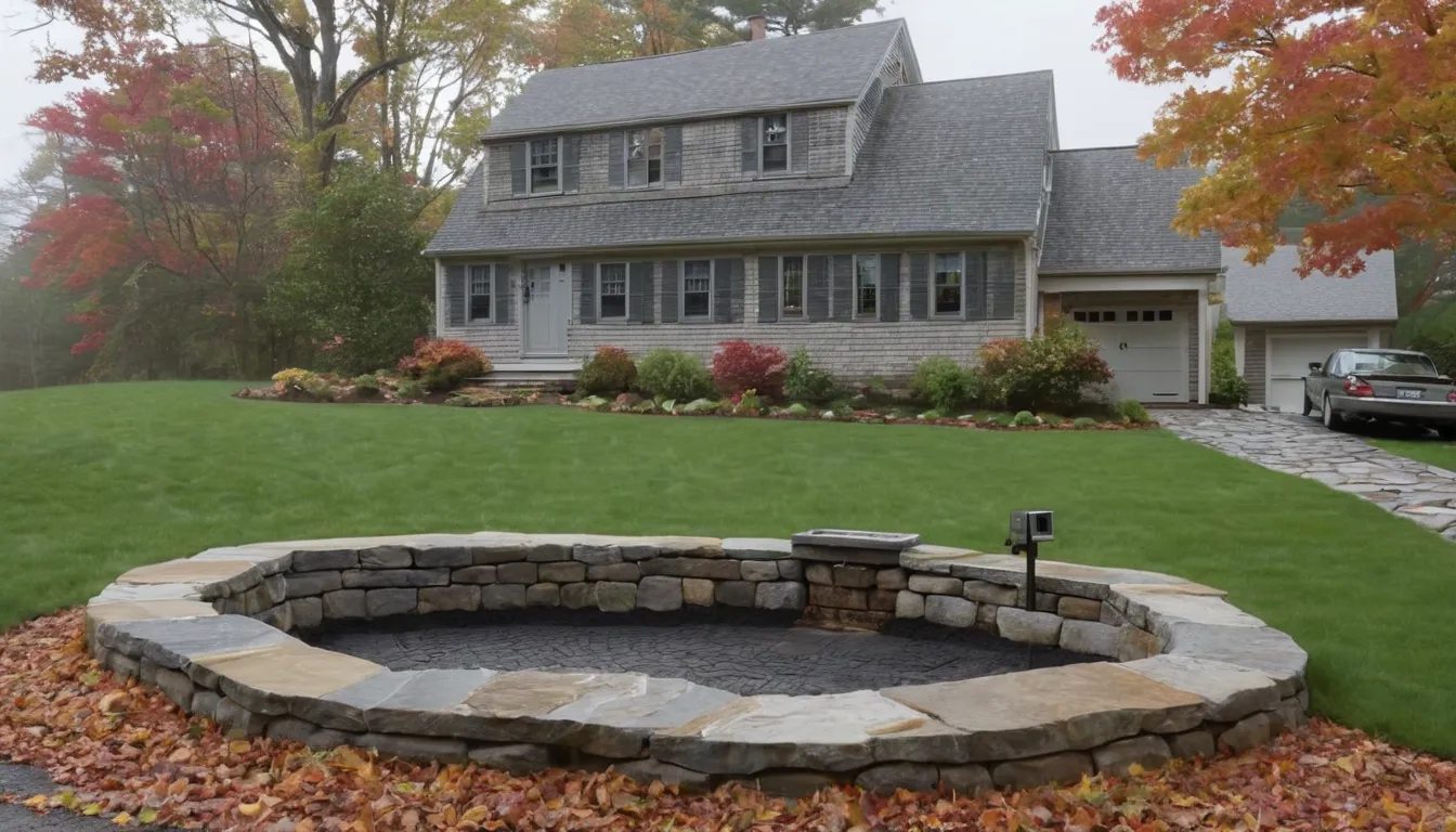 Provider reviewing a sewer line camera inspection with a homeowner in a yard near Stamford